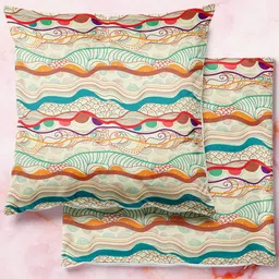 ArtzFolio Multicoloured Set of 2 Velvet Square Cushion Covers-20