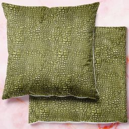 ArtzFolio Multicoloured Set of 2 Velvet Square Cushion Covers-14