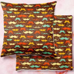 ArtzFolio Multicoloured Set of 2 Velvet Square Cushion Covers-36