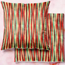 ArtzFolio Multicoloured Set of 2 Velvet Square Cushion Covers-47
