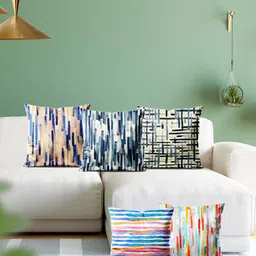 ArtzFolio Multicoloured Set of 5 Velvet Square Cushion Covers-image-60