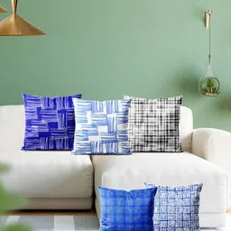 ArtzFolio Multicoloured Set of 5 Velvet Square Cushion Covers-image-68