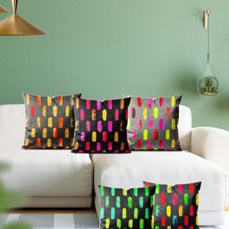 ArtzFolio Multicoloured Set of 5 Velvet Square Cushion Covers-image-94