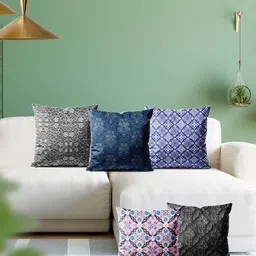 ArtzFolio Multicoloured Set of 5 Velvet Square Cushion Covers-image-93