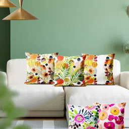ArtzFolio Multicoloured Set of 5 Velvet Square Cushion Covers-image-93