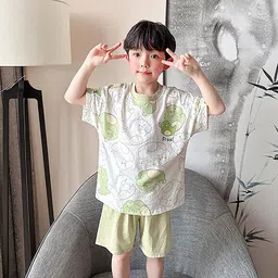 StyleCast x Revolte Boys Green Graphic Printed T-Shirt & Shorts-picture-31