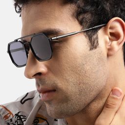 Voyage Unisex Black Lens & Black Square Sunglasses with UV Protected Lens-37