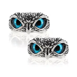 VS Unique Collection Set Of 2 Silver Plated Owl Stainless Steel Finger Ring-image-62