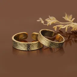 Carlton London Set Of 2 Gold-Plated Adjustable Couple Finger Rings-16