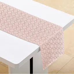Home Centre Pink Geometric Textured Rectangular Table Runner-41