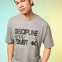 HRX by Hrithik Roshan Oversized Fit Typography Printed Pure Cotton T-shirt-picture-31