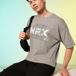 HRX by Hrithik Roshan Men Lifestyle Typography Printed Oversized Pure Cotton T-shirt-picture-12