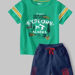 BAESD Boys Printed Short Sleeves Regular Cotton Blend T-shirt With Shorts-image-83