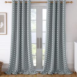 Story@home Set of 2 Grey & White Geometric Room Darkening Door Curtain-15