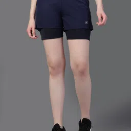 HRX by Hrithik RoshanWomen Solid Double Layer Running Sports Shorts-image-42