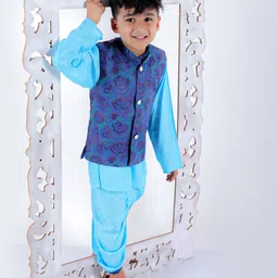 Superminis Boys Mandarin Collar Kurta with Dhoti Pants & Nehru jacket-33