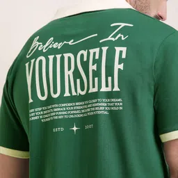 Difference of Opinion Men Typography Printed Polo Collar Pure Cotton Relaxed Fit T-shirt-image-80