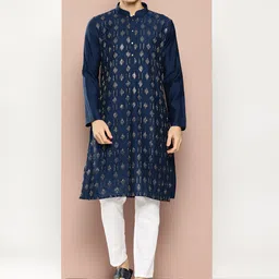 See Designs Embroidered Sequinned Kurta with Pyjamas-53