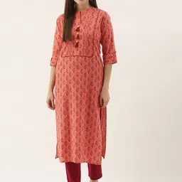 Rajnandini Women Pink Ethnic Motifs Printed Kurta-image-46