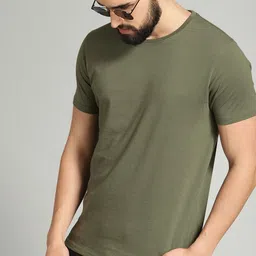 Roadster The Lifestyle Co. Solid Round Neck Pure Cotton T-shirt-image-8