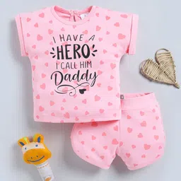 YK X Tinyo Infant Boys Typography Printed Pure Cotton T-shirt with Shorts-40