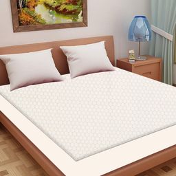 Adbeni Grey Self Design 200 GSM Jacquard Cotton Smooth Waterproof Mattress Protector-image-41
