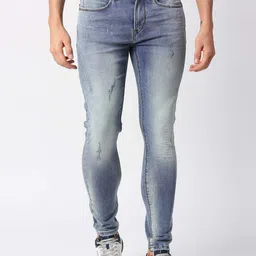 Pepe Jeans Men Skinny Fit Low Distress Heavy Fade Cotton Stretchable Jeans-image-44