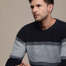French Connection Colourblocked Pure Cotton Pullover Sweater-image-72
