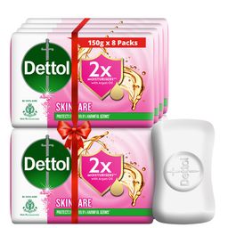 Dettol Set of 8 Skincare Moisturizing Beauty Bathing Soap Bar with Argan Oil - 150 g each-29