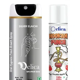 Qelica Set Of 2 Silver Elachi & Double Apple Fresh Breath Spray-10g Each-19