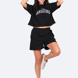 Mad Over Print Pure Cotton Printed T-Shirt with Shorts Co-Ords-image-74