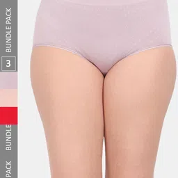 Amour Secret Women Pack Of 3 Anti-Microbial Seamless Hipster Briefs P1965_Muv_Pch_Red-image-87