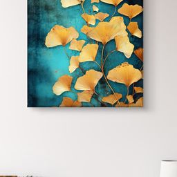 Myntra Elegant Homes Purple & Gold-Toned Leafs Canvas Wall Art-image-67