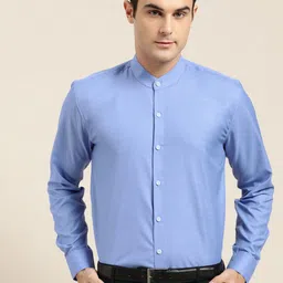SOJANYA Men Blue Classic Regular Fit Solid Formal Shirt-image-26