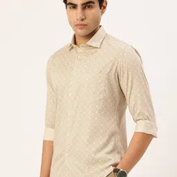 Integriti Slim Fit Geometric Printed Pure Cotton Casual Shirt-image-39