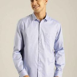 Indian Terrain Chiseled Slim Fit Geometric Self Design Pure Cotton Casual Shirt-image-66