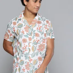 DENNISON Men White Regular Fit Floral Printed Casual Shirt-image-69