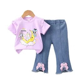 StyleCast x Revolte Girls Printed Round Neck T-shirt With Trousers-picture-11