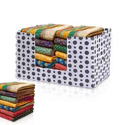 Kuber Industries White & Black Printed Non-Woven Cloth Drawer Organisers-26