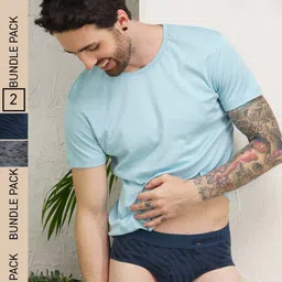 DaMENSCH Men Pack of 2 Deodorizing Modal Printed Anti Bacterial Briefs DAM-PRIN-B-CM-HG-2