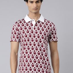 THE SOUL PATROL Floral Printed Polo Collar Pure Cotton T-shirt-image-10