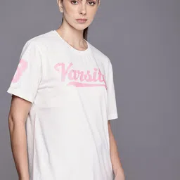 HRX by Hrithik Roshan Women Typography Printed Oversized T-shirt-image-98