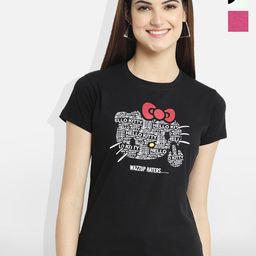 Fabflee Women Multicoloured 3 Printed V-Neck Applique T-shirt-picture-4
