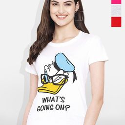 Fabflee Women Multicoloured 4 Printed V-Neck Applique T-shirt-image-42