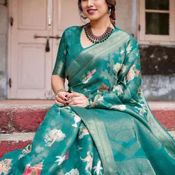 DIVASTRI Woven Design Printed Zari Pure Silk Kanjeevaram Saree-picture-51
