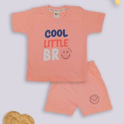 YK X Tinyo Infant Boys Printed Pure Cotton T-shirt with Shorts-44