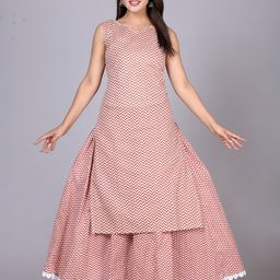 Dwijupal Women Ethnic Motifs Printed Regular Kurta Set with Skirt-picture-37