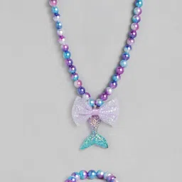 EL REGALO Girls Purple Beaded Mermaid Jewellery Set-38