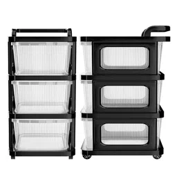 RUBOXA Transparent & Black 3 Layer Drawer Organiser Organisers image 4