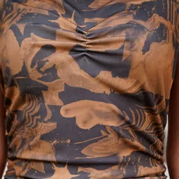 Stylecast X Hersheinbox Abstract Print Sheath Ruched Midi Dress image 3